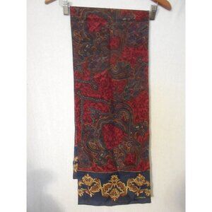 Blue Burgundy Paisley Liz Claiborne rectangle scarf - Estate Find